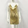 Vestido de lentejuelas metálicas con explosiones de Amazon, falda sexy con abertura para mujer, falda cruzada con la misma ropa de Spice Girl.