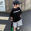 Camiseta de manga corta para niño, ropa de algodón para niños, novedad de verano 2022, camisetas para niños medianos y grandes, camiseta holgada de media manga