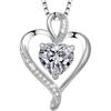 Collar explosivo transfronterizo de alta calidad en forma de corazón de Amazon para hombres y mujeres, con colgante de amor y cadena de clavícula con doce piedras de nacimiento.