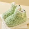 Pantuflas de Algodón de Caña Alta para Mujer, Invierno 2025, Talón Cerrado, Uso en Interiores del Hogar, Suela Gruesa, Antideslizantes, Forradas de Felpa, Cálidas, Zapatos de Felpa de Algodón para Uso en Exteriores