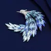 Broche de Fénix de Cristal en Color Degradado de Lujo Ligero, Pin de Broche Exquisito y de Moda de Gama Alta para Mujer, Accesorio, Regalo