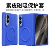 Funda Adecuada para Teléfono Móvil Samsung Zfold8, Nueva Funda Protectora Plegable de Succión Magnética de Cuero Liso Frontal y Trasera con Película Integrada para Hombres y Mujeres