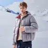 Nueva chaqueta de plumón de invierno para hombre Enbu, moderna, casual, versátil, con capucha, engrosada, cálida, de corte holgado y elegante prenda de abrigo