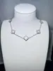 Popular Transfronteiriço Ouro 18K 13mm Dupla Face Cinco Folhas Trevo Aço Titânio Não Desbota Colar Moda Feminina Corrente da Clavícula