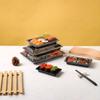 Caja de Sushi Desechable Estilo Japonés con Hojas de Oro Impresas para Llevar al por Mayor Caja Rectangular de Embalaje para Sashimi para Llevar para Uso Comercial