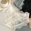Renda Francesa Estilo Puro Lust Recorte Roupa Íntima para Mulheres Sexy Sem Costura Cetim Cintura Média Respirável Tanga com Laço