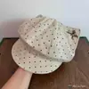 Boina octogonal estilo japonês com laço doce e orelhas de gato para meninas, fofa e adorável Y2K, chapéu retrô de bolinhas que afina o rosto