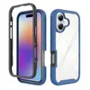 Capa de celular Apple 17 Air compatível com fronteiras, acabamento fosco, com protetor de tela, capa de celular magnética transparente dois em um anti-queda