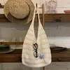 Bolso de punto rojo estilo coreano para salidas festivas, bolso de hombro de punto casual para la playa del verano 2026