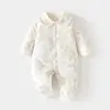 Mameluco para bebé, Ropa para bebé niña, Nuevo estilo de otoño e invierno, Algodón puro acolchado para bebé niño, Abrigo de algodón cálido engrosado, Abrigo de algodón