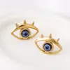 Brincos de Olho de Diabo em Aço Inoxidável 304 Versáteis Moda Transfronteiriça Europeia e Americana Revestidos a Vácuo com Ouro 18K Joias Femininas