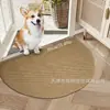 Alfombra Semicircular de Color Sólido Imitación Sisal, Antideslizante, Anti-Arañazos de Gato, Felpudo para Sala de Estar, Resistente a Manchas, Resistente al Desgaste, Alfombra para Puerta de Entrada