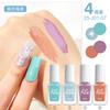 Esmalte de uñas con lentejuelas flash transfronterizo nuevo traje de arte de uñas de 4 colores sin cocción esmalte de uñas a base de agua flash nude venta al por mayor