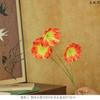 Flor de Papoula Grande Simulada Flor Artificial Única de 3 Cabeças Arranjo de Flores Decoração de Entrada Decoração de Casa Casamento Atacado