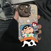 Funda de teléfono adecuada para Apple 18 Pro Max de Dibujos Animados Shin-Chan, Carcasa Blanda y Dura para iPhone, Personalización UV