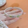 Pulsera de Plata de Ley Margarita Plata de Pie 9999 Estilo Nacional de Nicho Pulsera Martillada Corazón-sutra Pulsera para Regalo de Cumpleaños de Novia