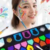 Los fabricantes producen set de colores para rostro a base de agua para Amazon de venta caliente transfronteriza, pigmento para pintura corporal, protección ambiental, se puede probar