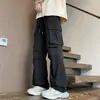 Pantalones Cargo de Pierna Ancha con Cordón, Edición Especial de Verano, Plisados de Seda de Hielo para Hombre con Múltiples Bolsillos K1313