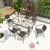 Juego de Mesa y Sillas para Terraza con Sombrilla para Exteriores, Juego de Tres o Cinco Piezas, Muebles Modernos Minimalistas para Patio para Cafetería, Balcón, Ocio al Aire Libre