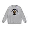 Sudadera de felpa con cuello redondo y estampado de cabeza de mono, marca de moda, nueva para otoño e invierno, moda hip-hop, unisex, INS, transfronteriza