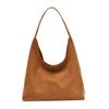 Bolso de Pan de Gamuza Suave Vintage para Mujer 2024 Nuevo Otoño e Invierno Popular Bolso de Hombro Explosivo Tipo Cubo de Gran Capacidad