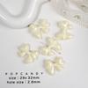 Lindos Aretes de Cuentas Acrílicas de Color Crema con Lazo y Flor, Cadena para Teléfono Móvil, Pulsera, Colgante DIY