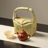 Bolsa de tela para juegos de té, con diseño temático de primavera, adecuada para guardar juegos de té chinos, un bolso de mano portátil para accesorios de té