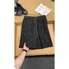 2026 Verano Nuevos Pantalones Casuales Holgados Rectos Delgados de Pana a Cuadros de Cuatro Puntos para Hombre Retro