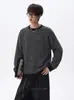 Suéter Retro de Rayas Cuello Redondo Estilo Old Money Unisex Otoño Holgado Casual Versátil Estilo Perezoso Tejido