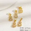 Banho de cobre com ouro real incrustado com pérolas, cabaça, contas espaçadoras de trevo de quatro folhas, acessórios com sensação de alto padrão, acessórios para joias DIY feitos à mão com contas