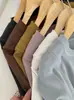 Top Camada Base Feminino Outono/Inverno Espesso Dupla Face em Caxemira Proteína com Gola Redonda e Design de Ponto Aberto