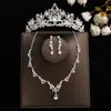 Coroa elegante de noiva Mori Super fada cocar conjunto de três peças novo colar acessórios de casamento brincos de aniversário casamento mulheres