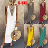 Vestido Casual Suelto de Algodón y Lino Bohemio Sexy sin Mangas con Cuello en V Profundo y Abertura Lateral para Mujer 2026