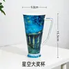 Série de Pintura a Óleo Criativa Canecas Cerâmicas de Grande Capacidade para Uso Diário, Xícaras de Café, Xícaras de Porcelana, Copos de Água de Lembrança