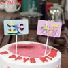 Nuevo Inserto para Pastel con Banderines y Feliz Cumpleaños Colorido Estampado en Caliente Decoración de Pastel en Inglés Tarjeta Insertable Creativa para Mesa de Postres