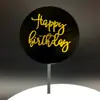 Cartão de feliz aniversário cartão de bolo de aniversário plug-in de acrílico para bolo bandeira vermelha da rede ornamentos de decoração de bolo
