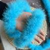 Tira de plumas planas de color directo de fábrica Tira de lana de pavo materiales de decoración manualidades regalo de Navidad DIY