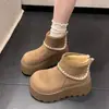 Botas de Nieve Gruesas Versátiles para Chicas Bajitas Mujer 2026 Otoño/Invierno Nuevas Retro Encaje Francés Adelgazantes Botines Cortos Birkenstock