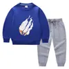Primavera e Outono 2023 nova roupa infantil transfronteiriça suéter infantil calça conjunto de duas peças cor sólida bebê algodão manga longa