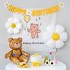Ins Estilo Urso Série Aniversário Pendurado Pano Crianças Bebê Aniversário Festa Decoração Fundo Tapeçaria Decorativa