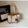 Bolsa Grande de Couro Estilo Coreano para Mulheres 2025 Verão Nova Casual Simples Bolsa de Ombro para Trabalho e Deslocamento Bolsa Tote