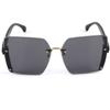 Gafas de sol de alta calidad de montura grande de media montura que hacen que la cara parezca pequeña, a prueba de rayos UV, para mujer, verano, gafas de sol degradadas de celebridad de Internet