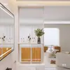 Tela Meia-Parede de Banheiro Estilo Cream de Luxo Leve com Divisória de Vidro Ondulado para Áreas Úmidas e Secas, Prateleira para Lavatório
