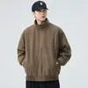 Otoño 2025 Nueva Chaqueta para Hombre Estilo Retro Japonés Cuello Alto Bordado Versátil Casual Estilo Pareja