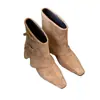 Botines Retro con Hebilla Estilo Coreano para Mujer 2026 Otoño/Invierno Nueva Llegada Punta Fina Tacón Bajo Adelgazantes Para Personas Bajas Botas Arrugadas Mujer