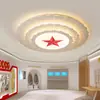 Lámpara de techo LED de estrella de cinco puntas, sala de conferencias de oficina, lámpara de fiesta supergrande, lámpara redonda nueva, 2 m fija