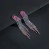 Brincos Modernos Elegantes Luxuosos Super Brilhantes Cheios de Diamantes Longos com Franjas Brincos Femininos de Alta Qualidade Joias para Orelha Atacado