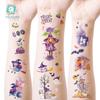 En stock, venta al por mayor, nuevas pegatinas de tatuajes de dibujos animados para niños, para Halloween, para fiestas, calabazas, accesorios