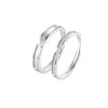 Anillo de pareja con Rocío Blanco diseño avanzado de nicho ins femenino abierto ajustable anillo liso par de anillos masculino