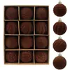 Enfeites de Natal aveludados mais vendidos da Amazon, 6/8/10cm, decorações de árvore de Natal veludo cor de vinho, bolas decorativas de Natal